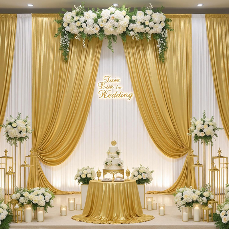 Gold Sequin Backdrop Curtain W - Home Bargains avaliação e preço