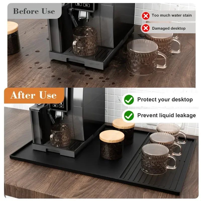 2-in-1 Silicone Coffee Bar Mat - Home Bar And Counter avaliação e preço