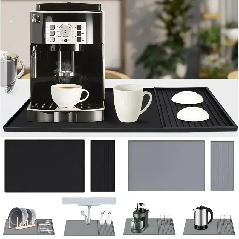 2-in-1 Silicone Coffee Bar Mat - Home Bar And Counter avaliação e preço