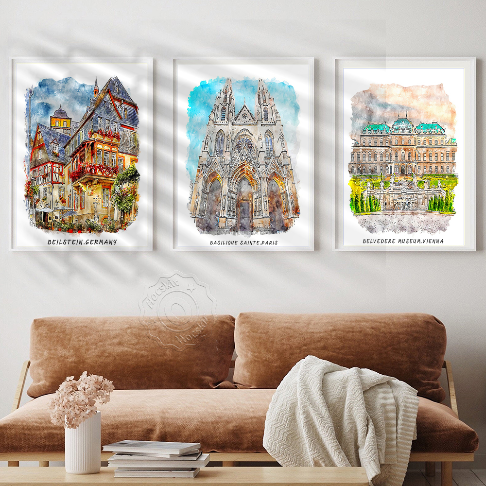 Watercolor Print, World Travel - Home Barcelona avaliação e preço