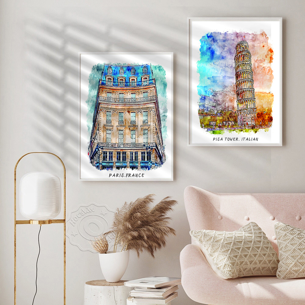 Watercolor Print, World Travel - Home Barcelona avaliação e preço