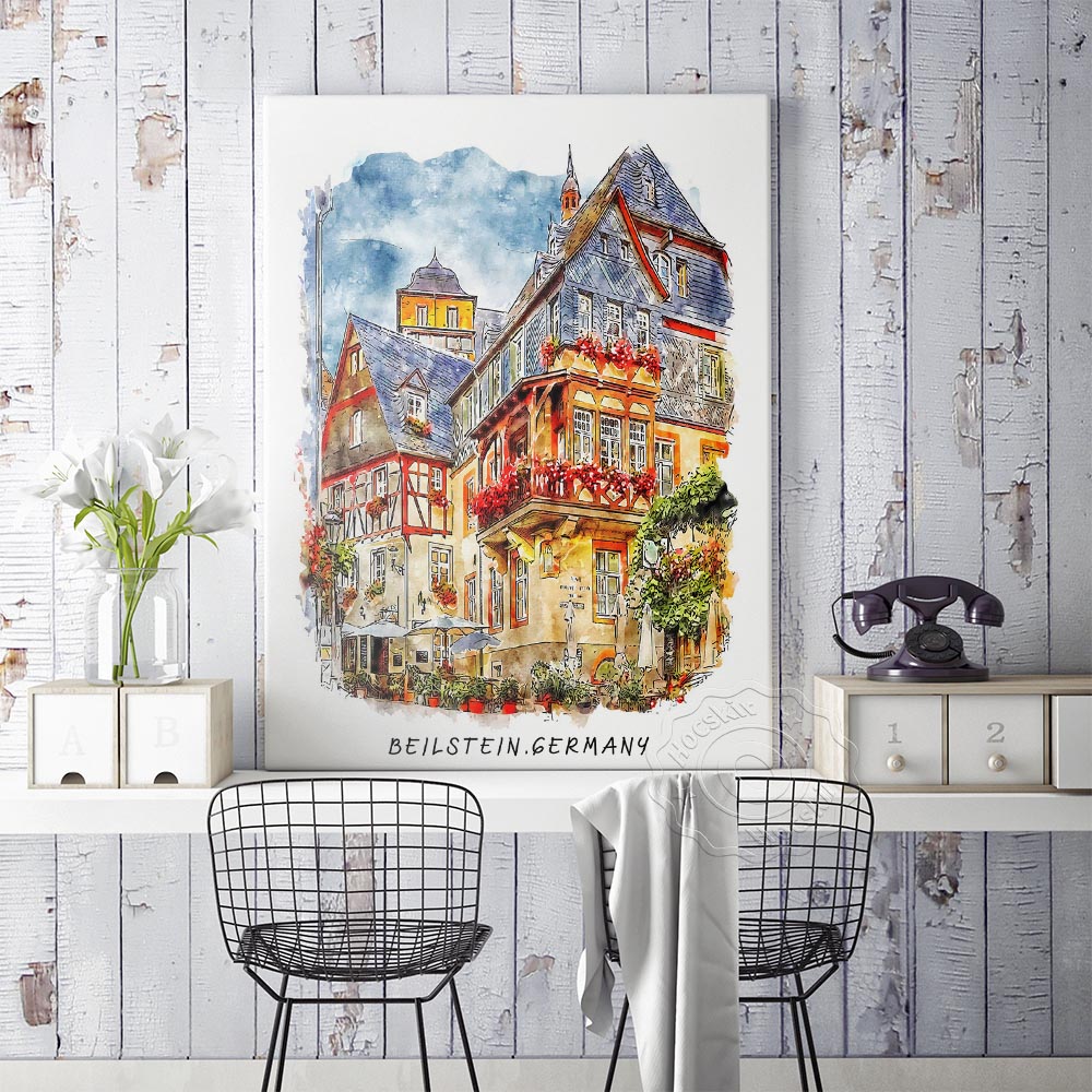 Watercolor Print, World Travel - Home Barcelona avaliação e preço
