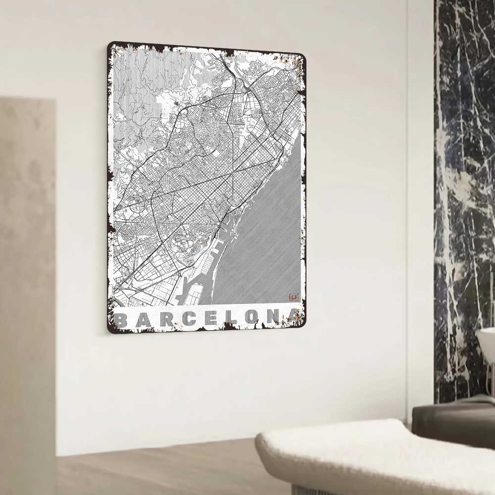 Barcelona City Map Vintage Met - Home Barcelona avaliação e preço