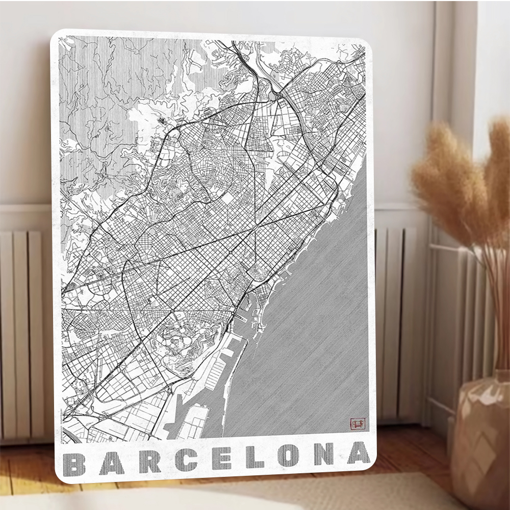 Barcelona City Map Vintage Met - Home Barcelona avaliação e preço