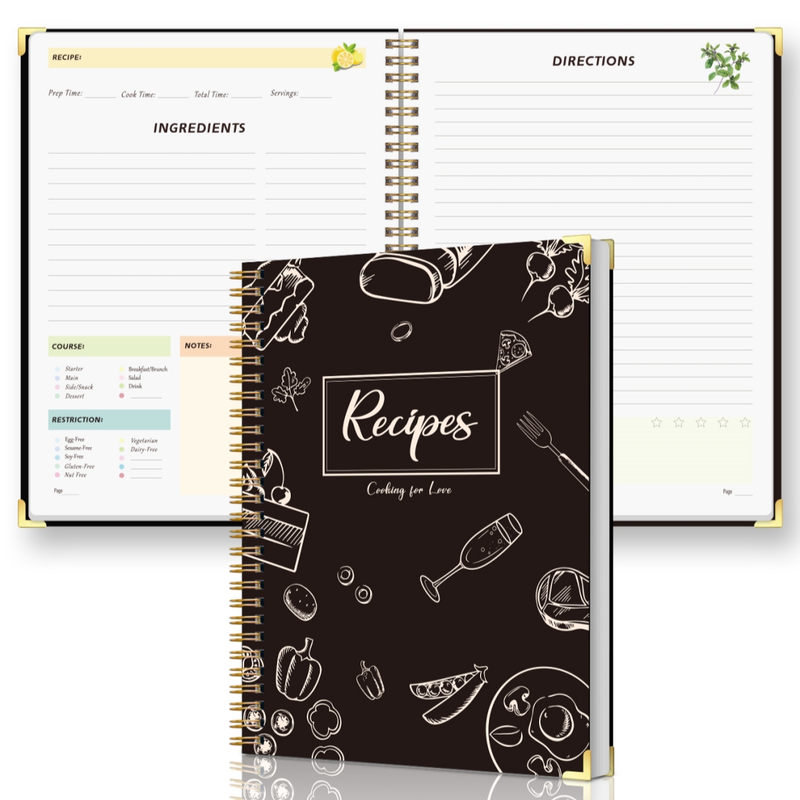 Recipe Journal Notebook with S - Cocktail Recipe Book avaliação e preço