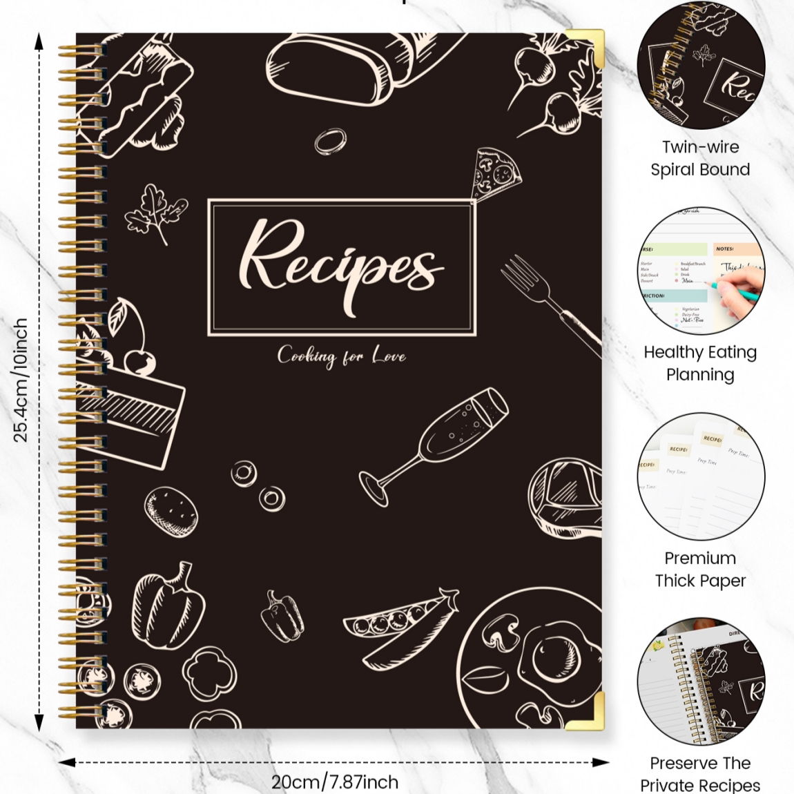 Recipe Journal Notebook with S - Cocktail Recipe Book avaliação e preço