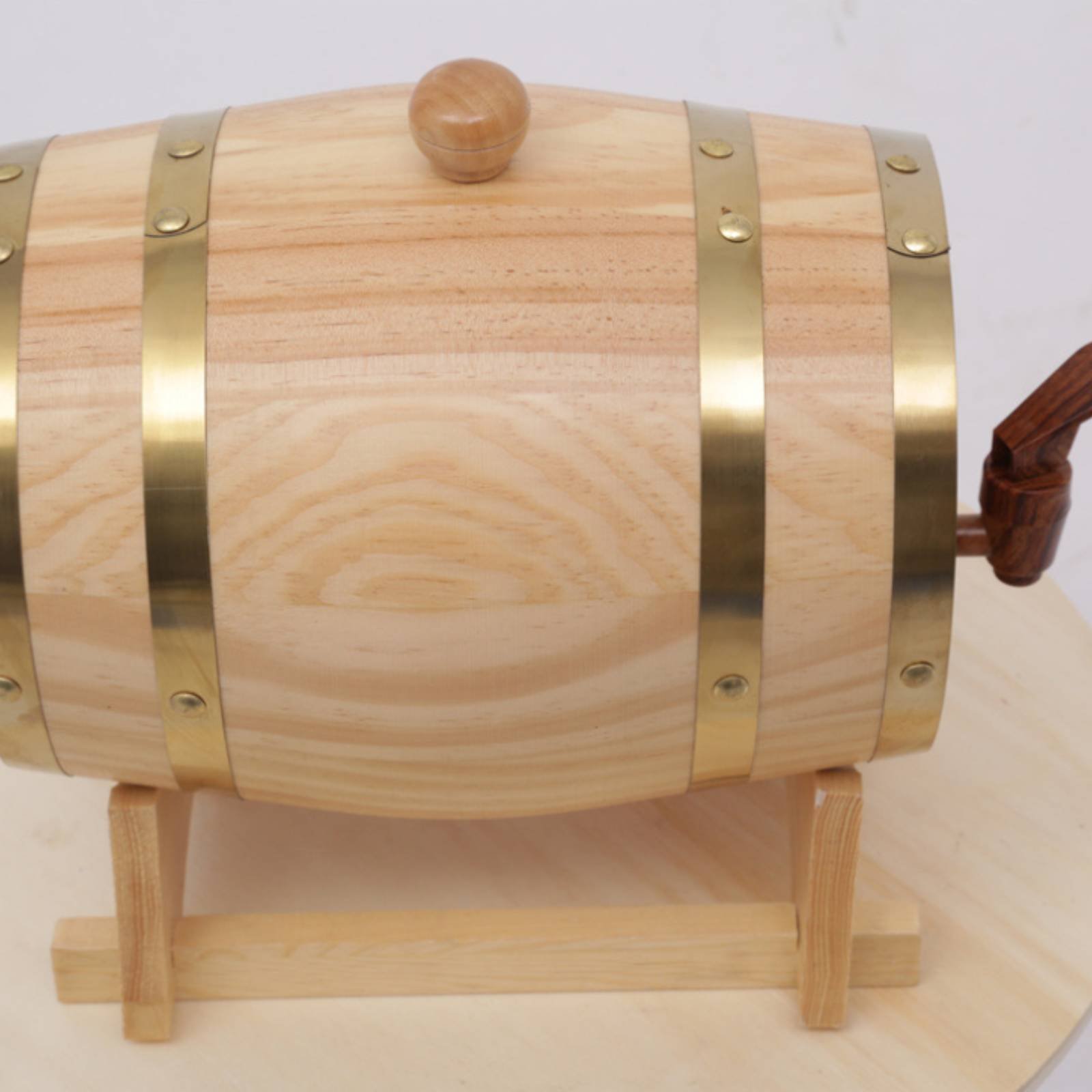 Fir Wood Barrel with Spigot Le - Home Bar Stand avaliação e preço
