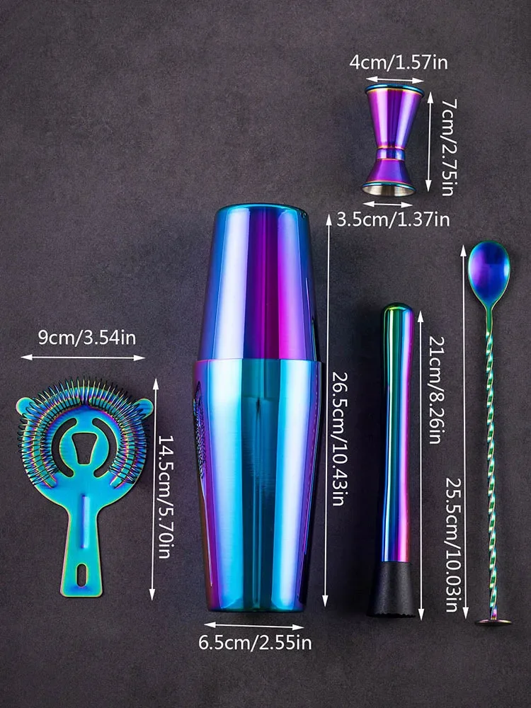 5/7pcs Rainbow Cocktail Shaker - Boston Shaker Set avaliação e preço