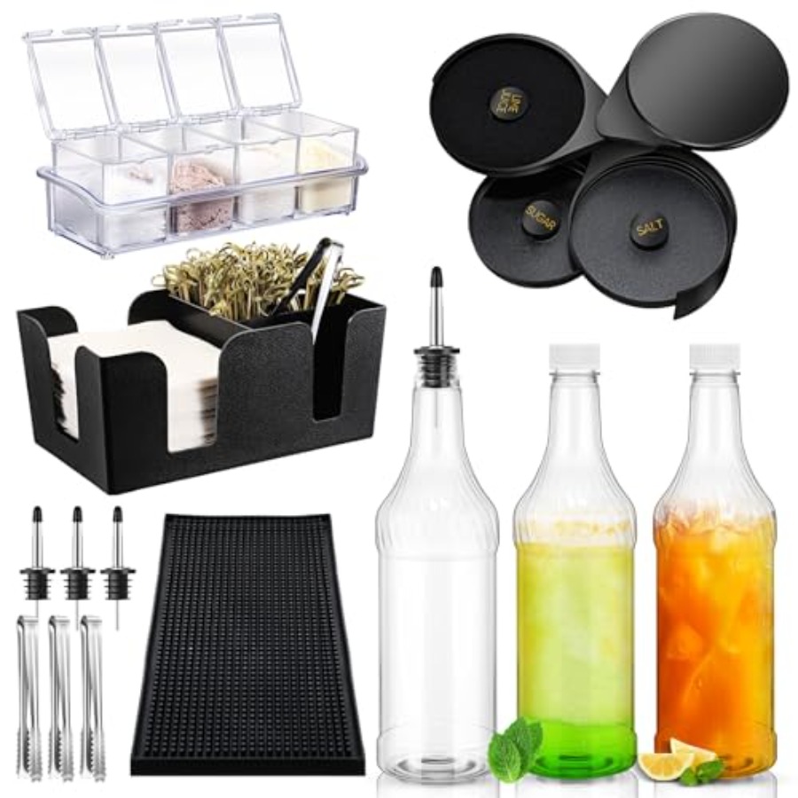 15 Pcs Bar Caddy Accessories 3 - Speed Pourer Cap avaliação e preço