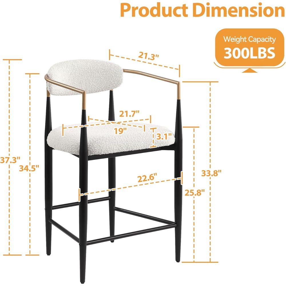 Set of 4 Upholstered Counter S - Home Bar Stools avaliação e preço