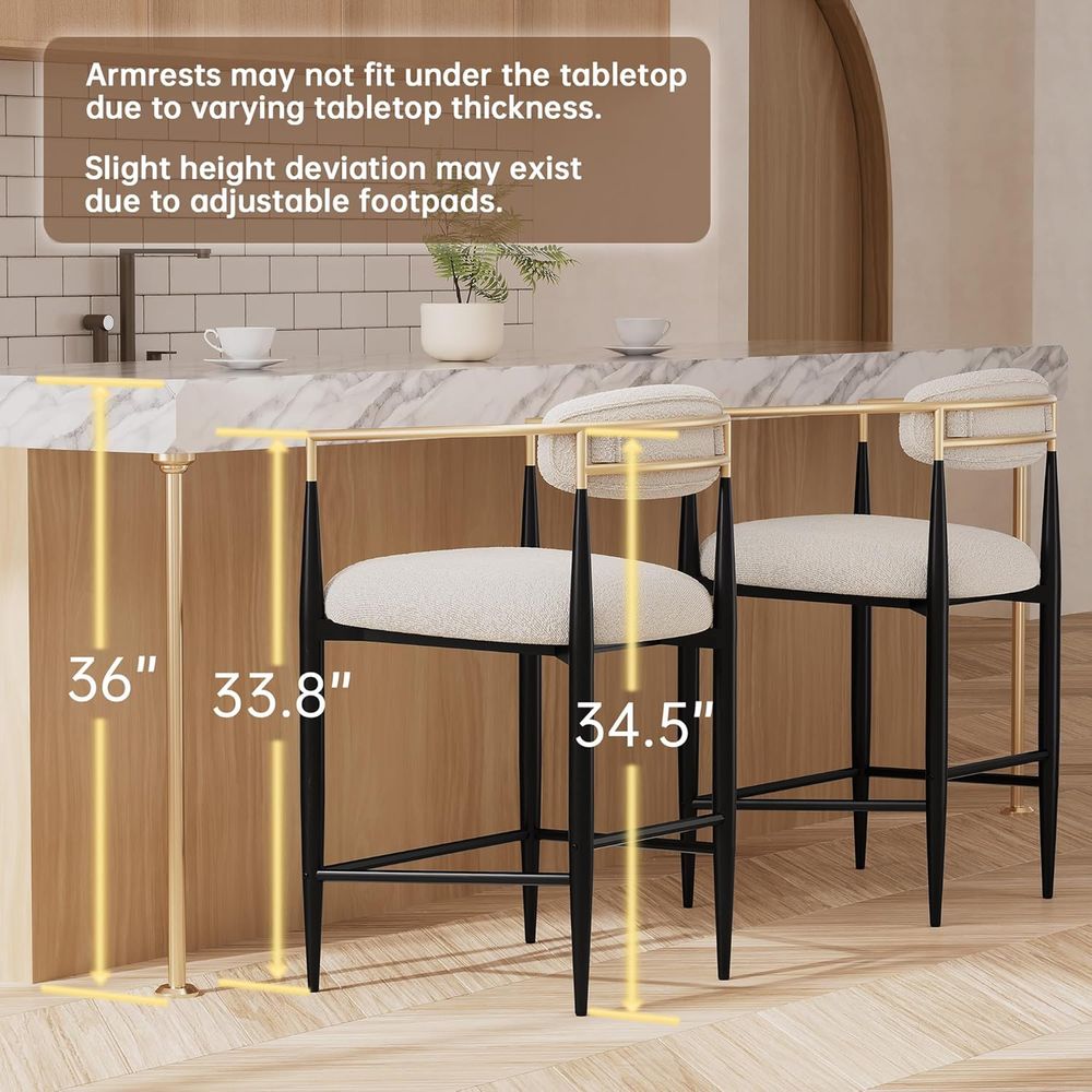 Set of 4 Upholstered Counter S - Home Bar Stools avaliação e preço