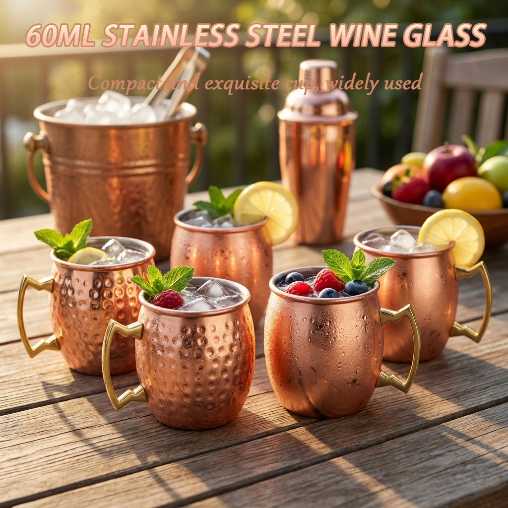 4Pcs 6Pcs 60ml Stainless Steel - Mule Copper Mug avaliação e preço