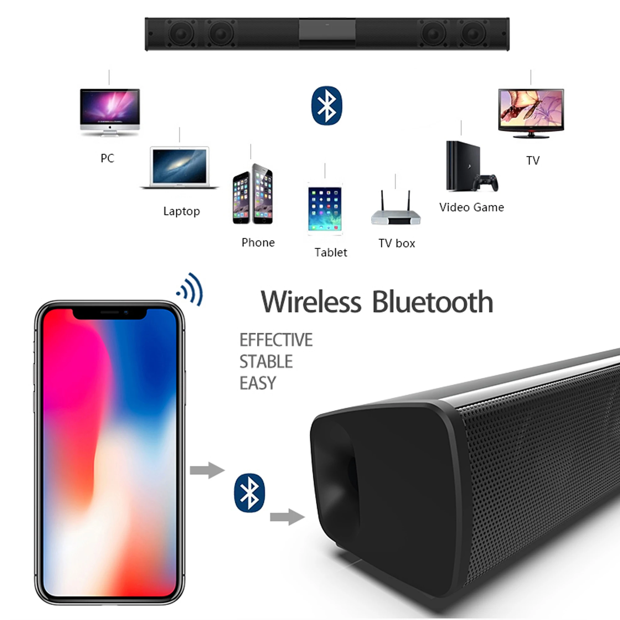 40W High Power Soundbar for TV - Home Bar And Theater avaliação e preço