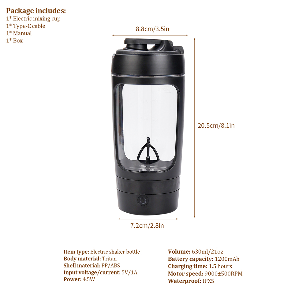 630ml Electric Shaker Bottle P - Citrus Juicer Bar avaliação e preço
