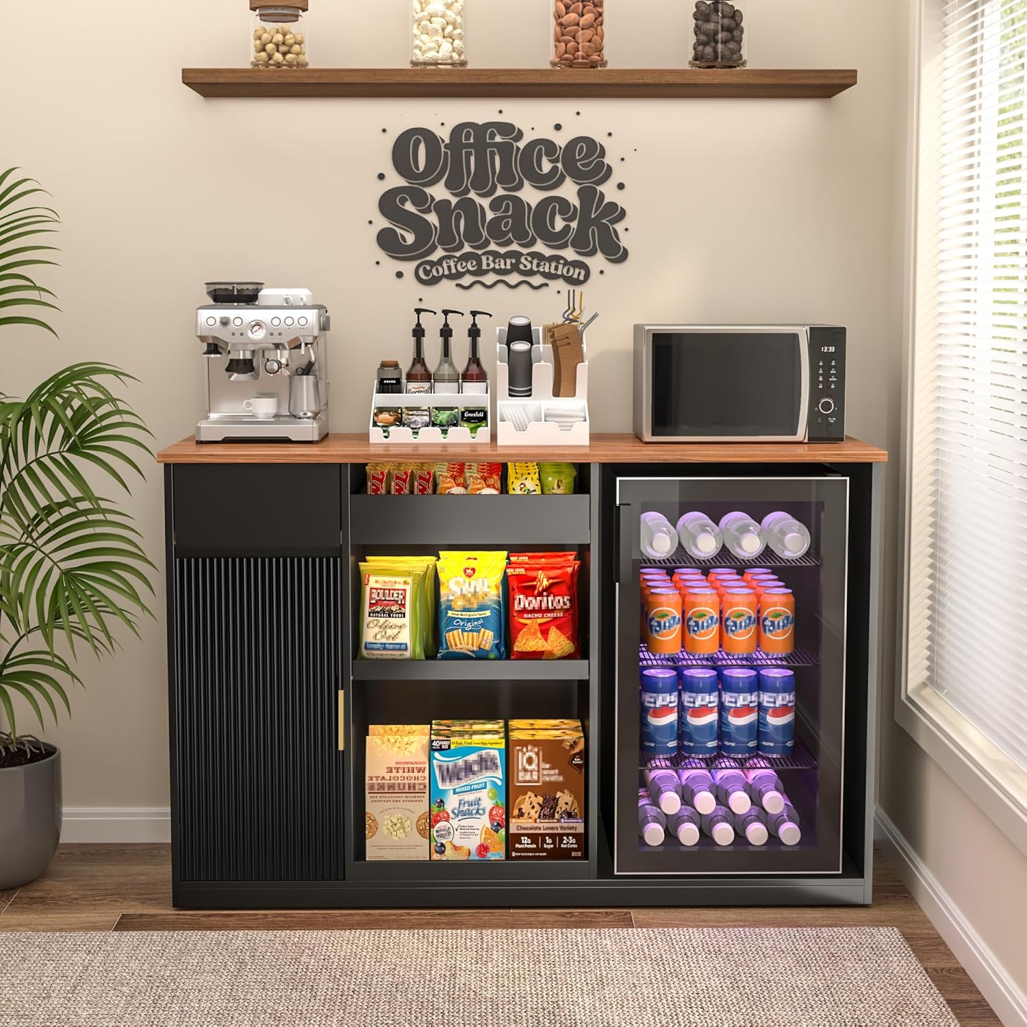 Snack Bar Cabinet with Fridge  - Home Bar And Theater avaliação e preço