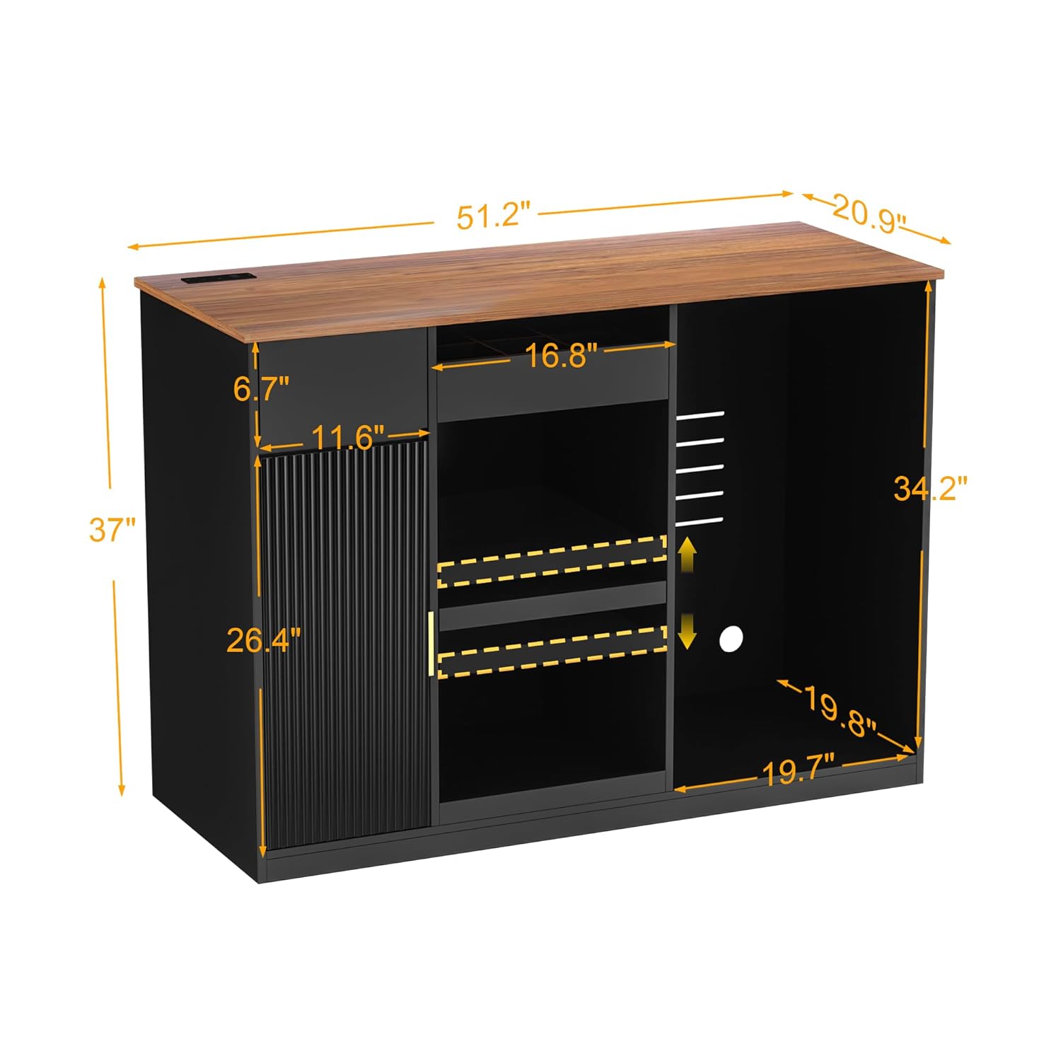 Snack Bar Cabinet with Fridge  - Home Bar And Theater avaliação e preço