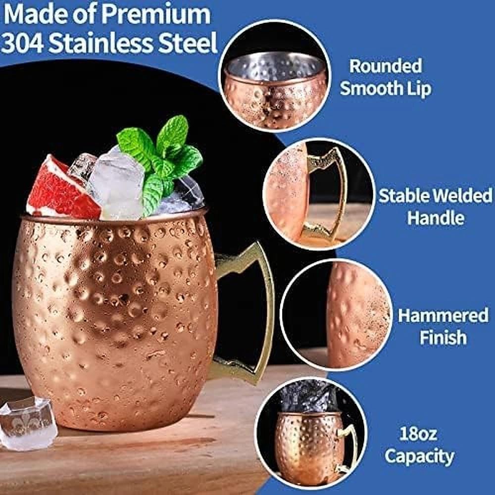 Moscow Mule Copper Mugs- Set o - Mule Copper Mug avaliação e preço