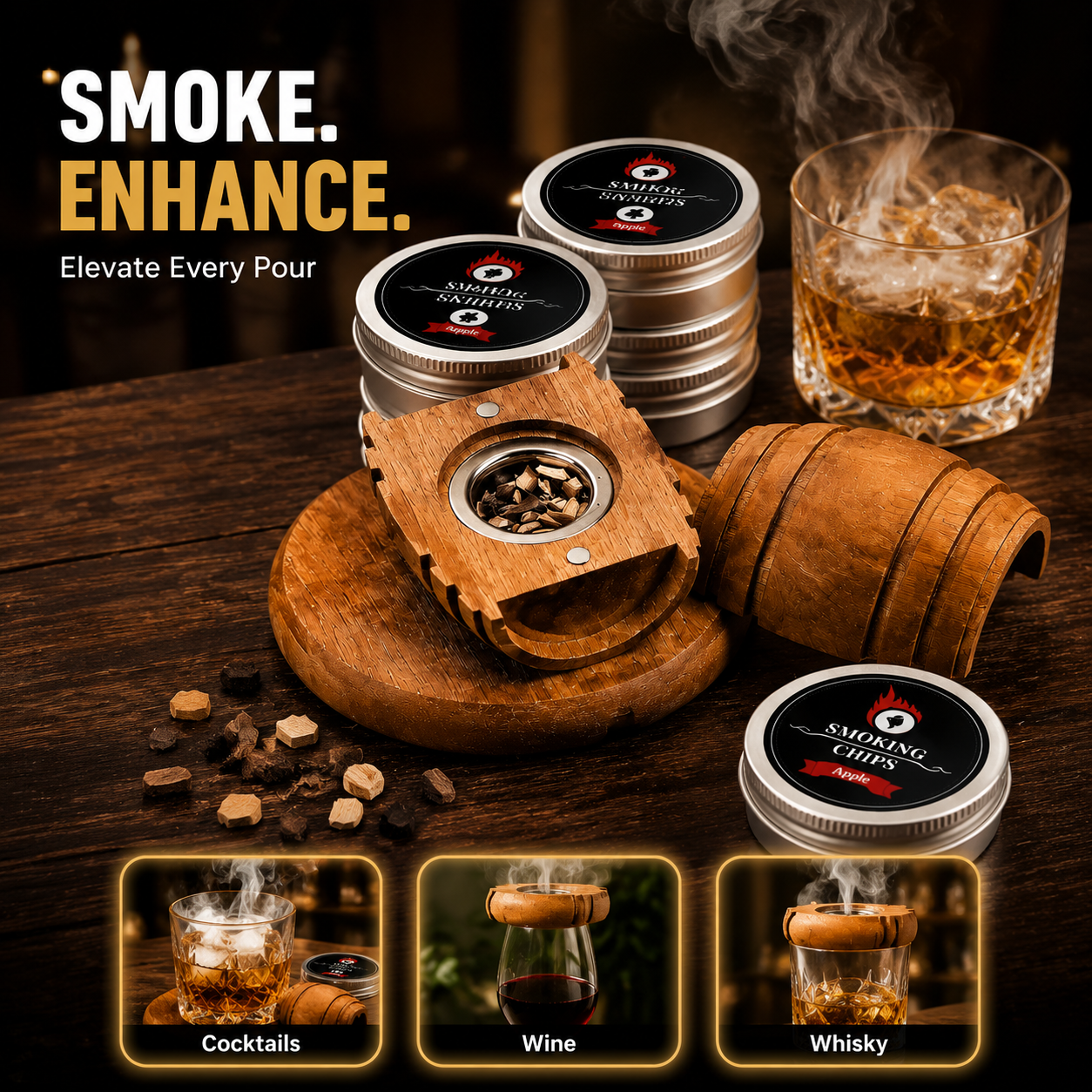 Whisky Smoking Kit, Oak Smoker - Smoking Gun Kit avaliação e preço