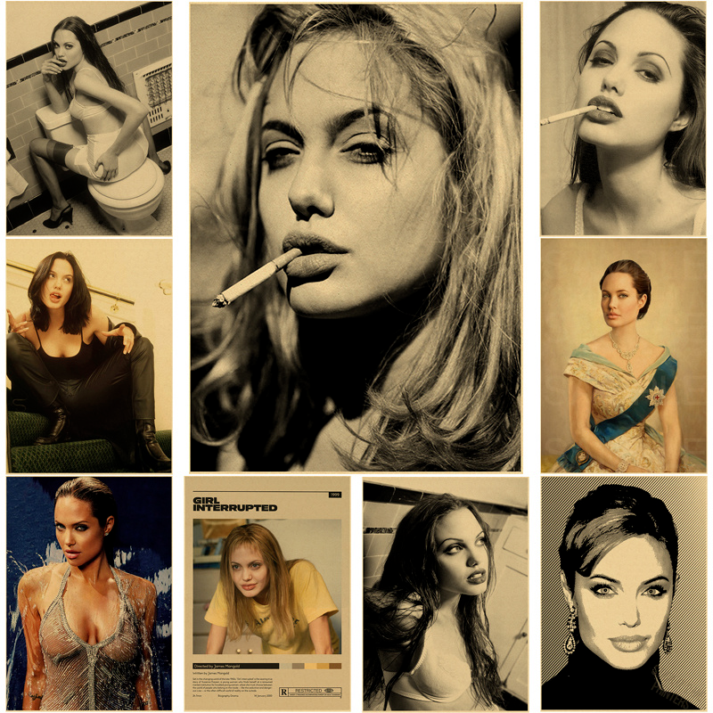Angelina Jolie Vintage Poster  - Home Bar And Theater avaliação e preço