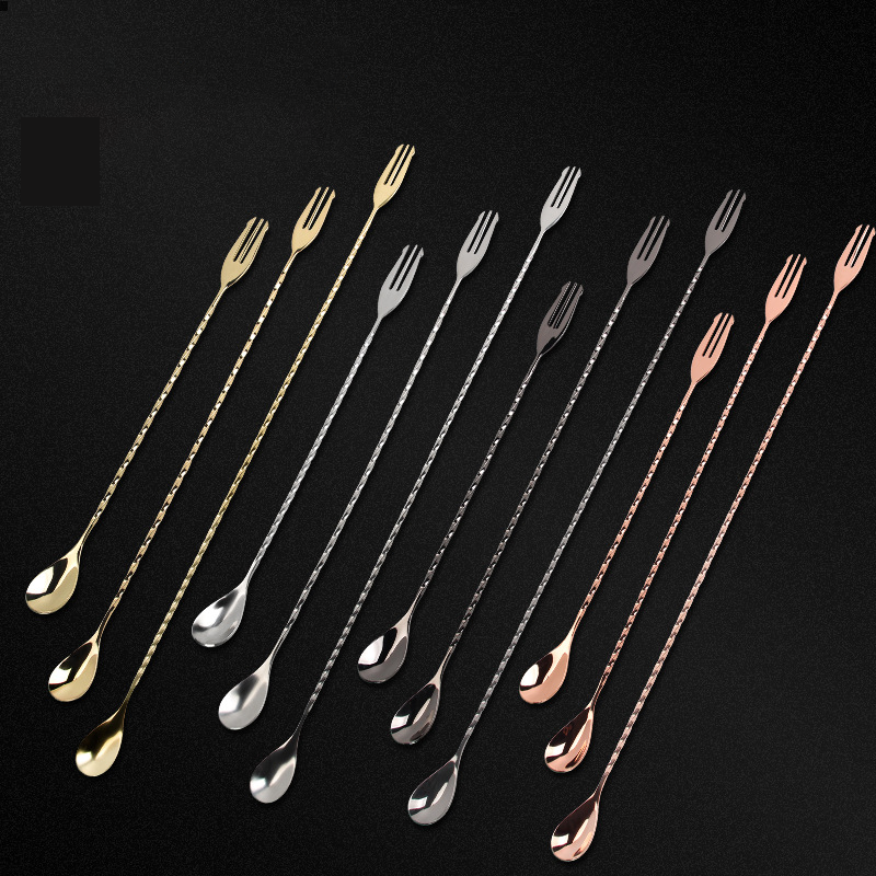 30 40 50cm Bar Spoon With Fork - Bar Spoon Twisted avaliação e preço