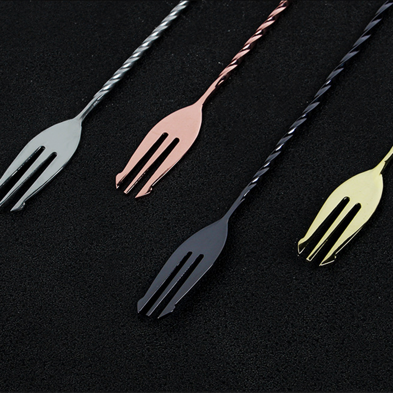 30 40 50cm Bar Spoon With Fork - Bar Spoon Twisted avaliação e preço