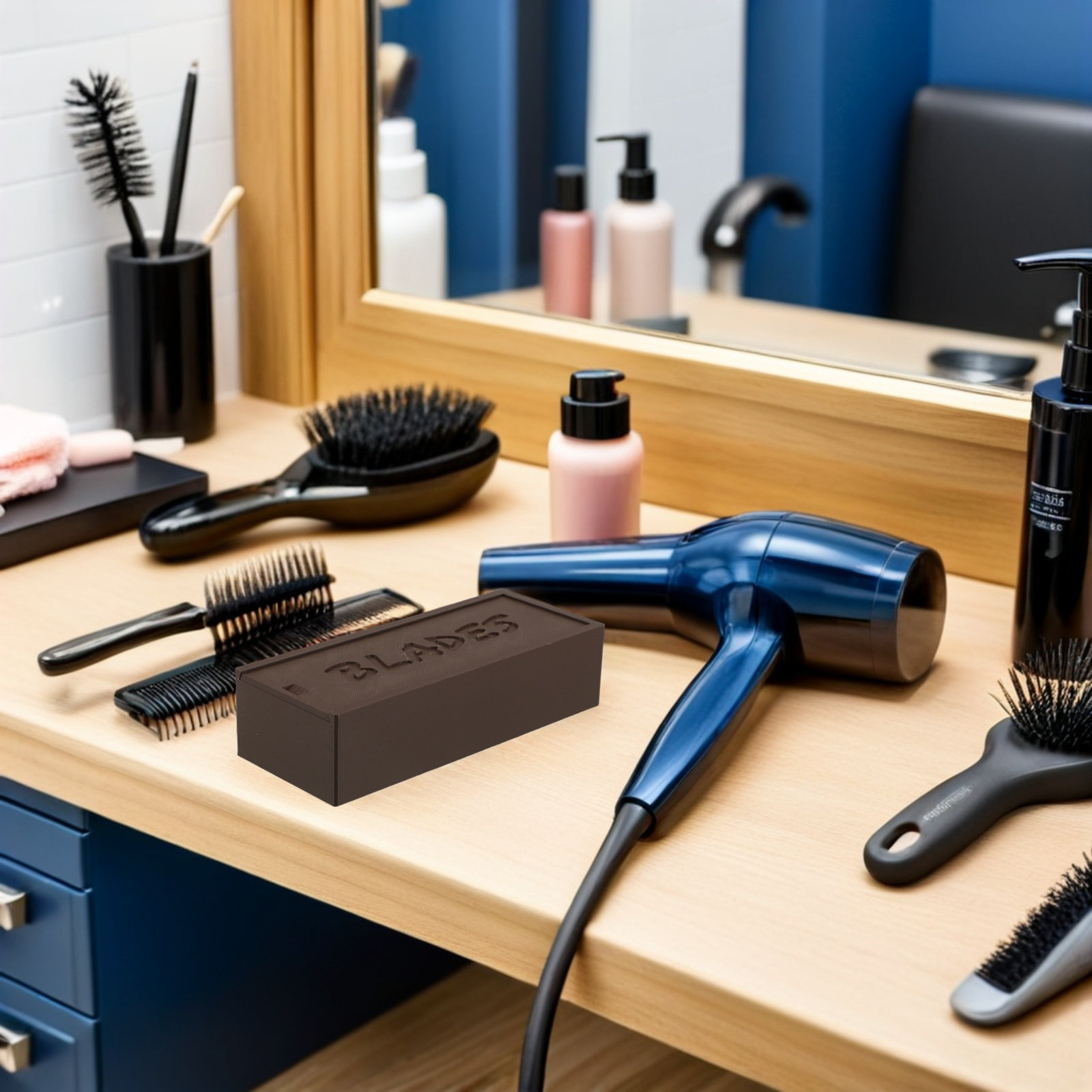 Plastic Brown Blade Storage Do - Home Barber avaliação e preço