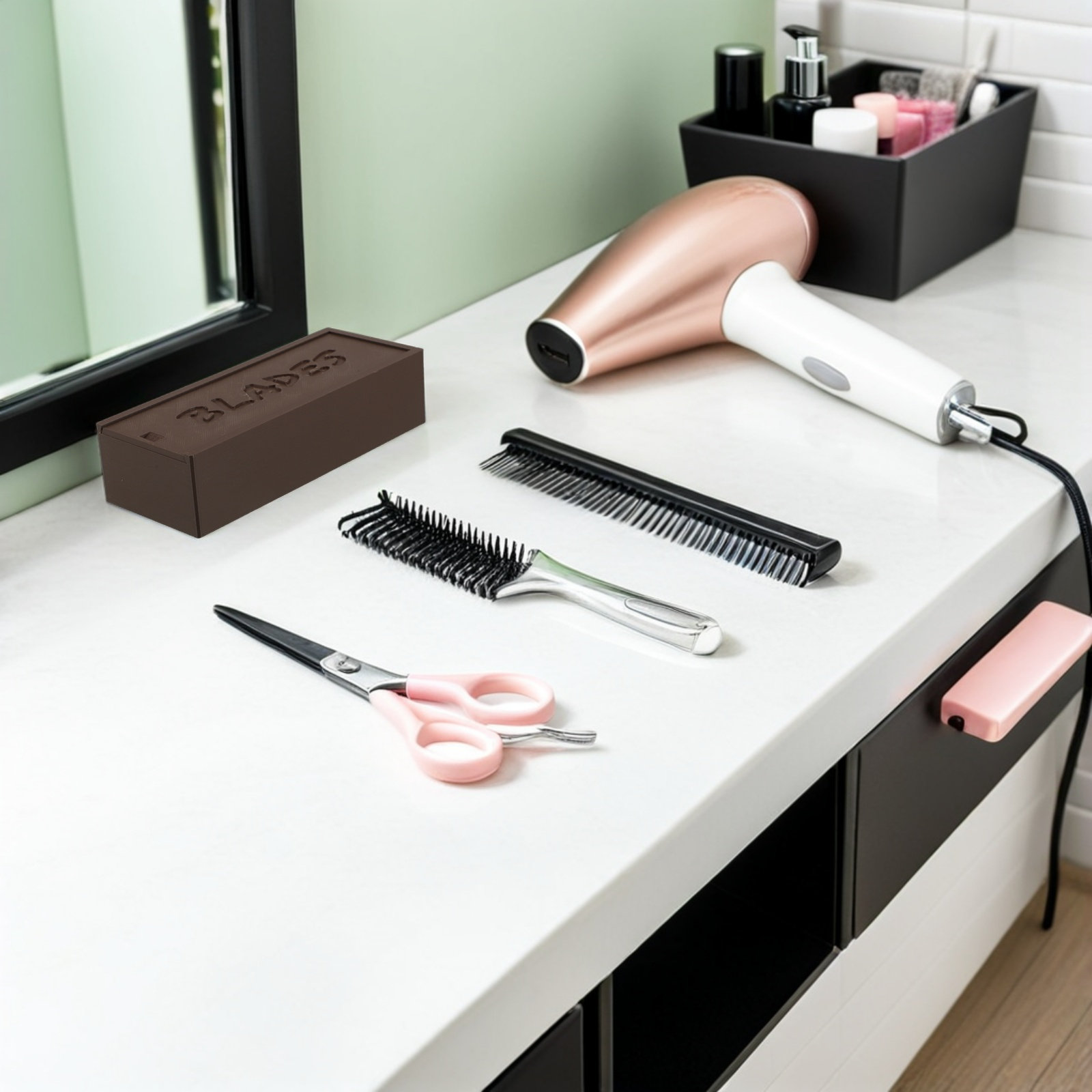 Plastic Brown Blade Storage Do - Home Barber avaliação e preço