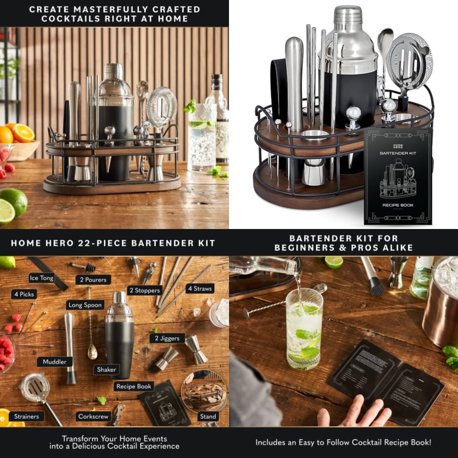Bartender Kit - 22-Piece Cockt - Cocktail Recipe Book avaliação e preço