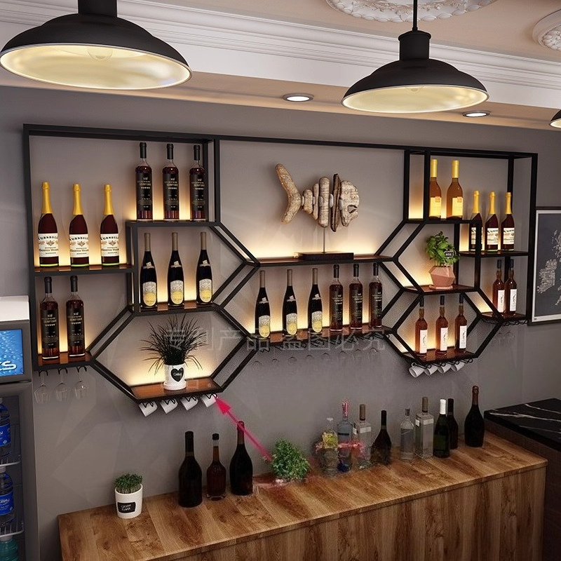 Metal Shelves Wine Cabinet Liv - Home Bar And Cabinet avaliação e preço