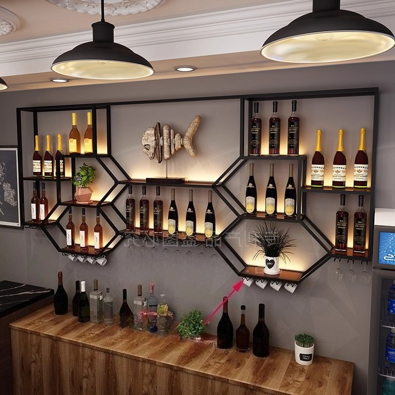 Metal Shelves Wine Cabinet Liv - Home Bar And Cabinet avaliação e preço