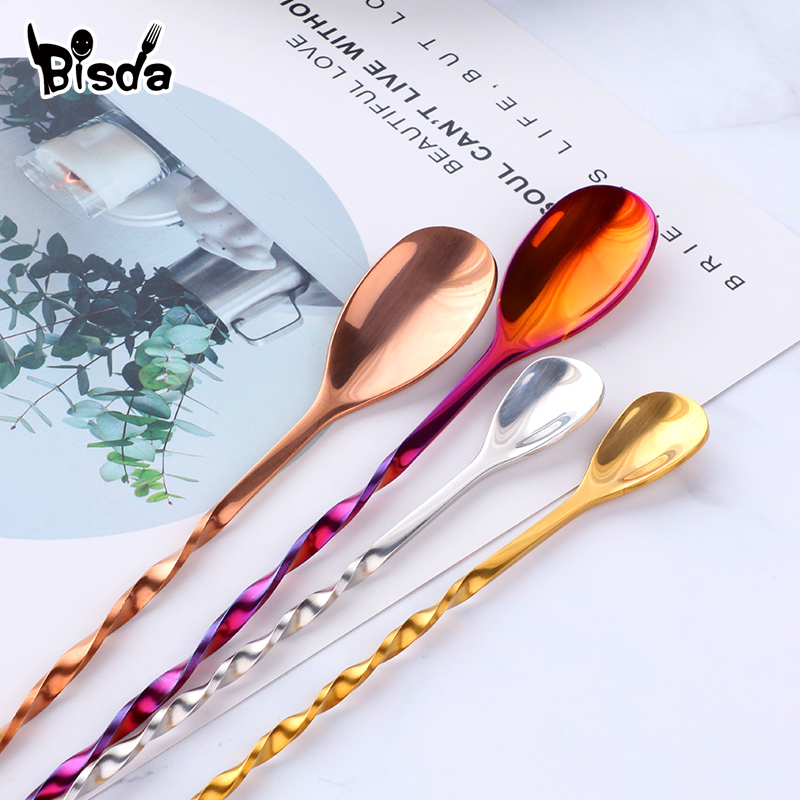 Cocktail Bar Spoons with Fork, - Bar Spoon Twisted avaliação e preço