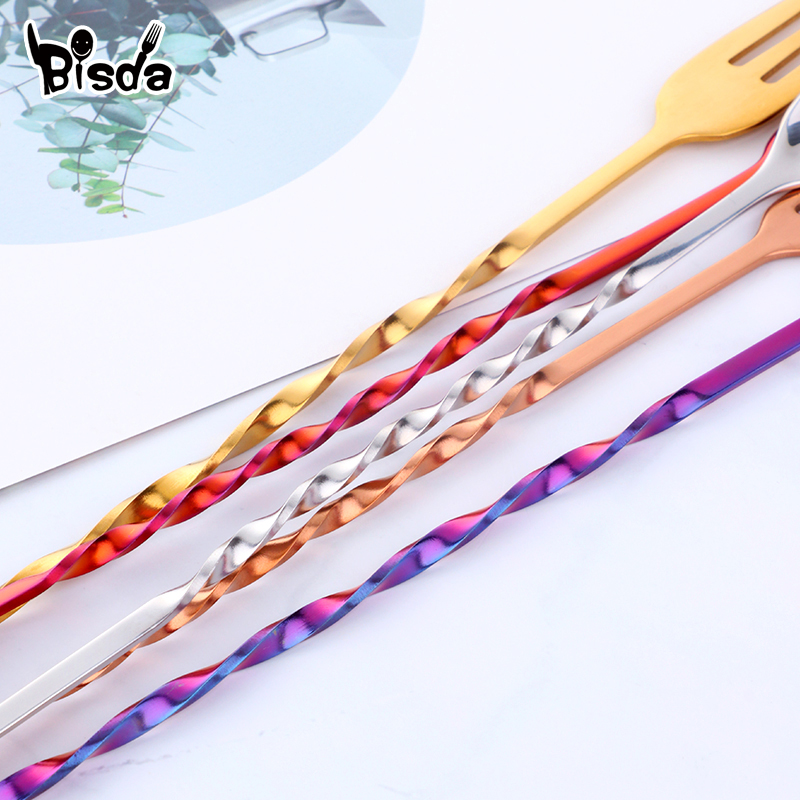 Cocktail Bar Spoons with Fork, - Bar Spoon Twisted avaliação e preço