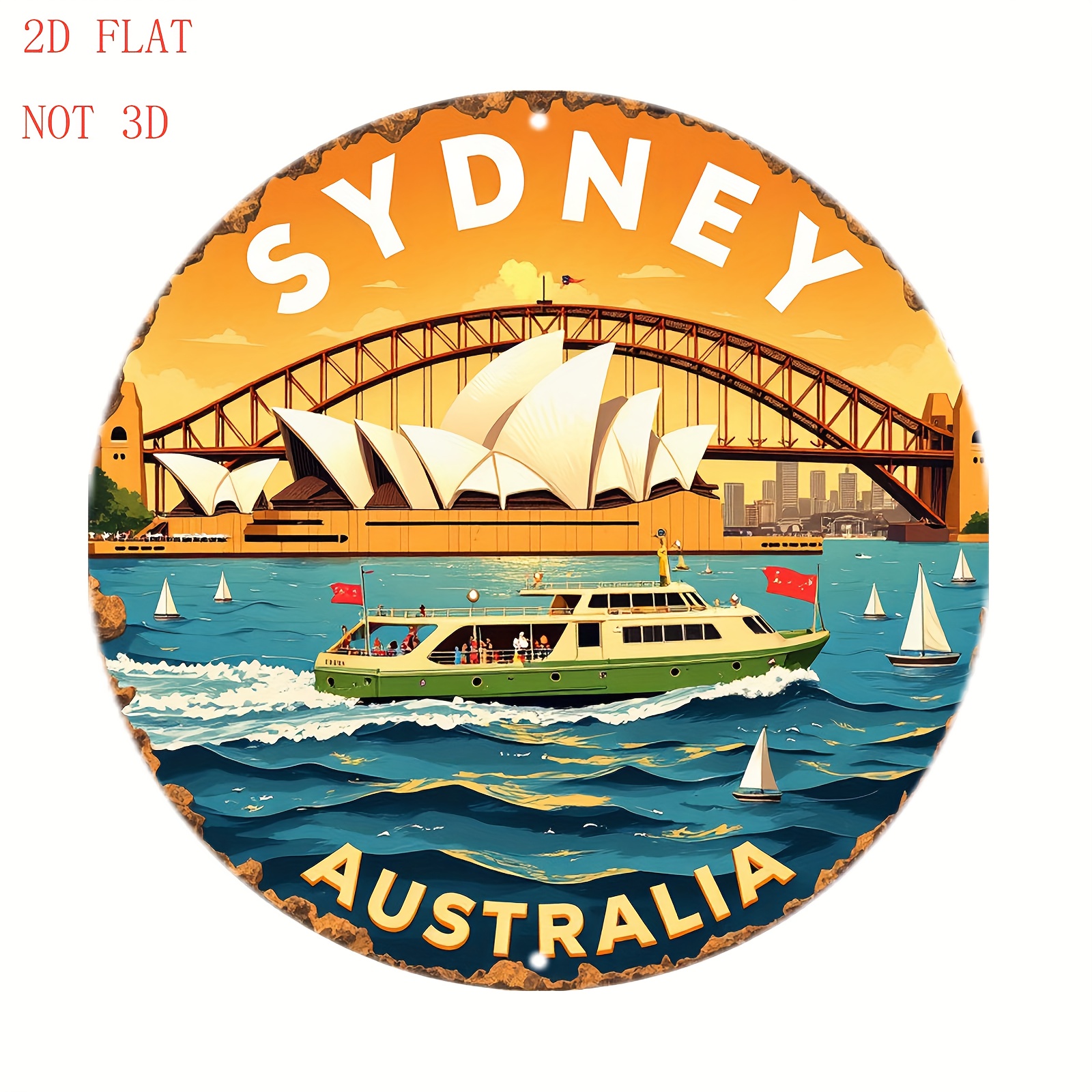 2D Metal Sign Sydney Australia - Home Bar Sydney avaliação e preço