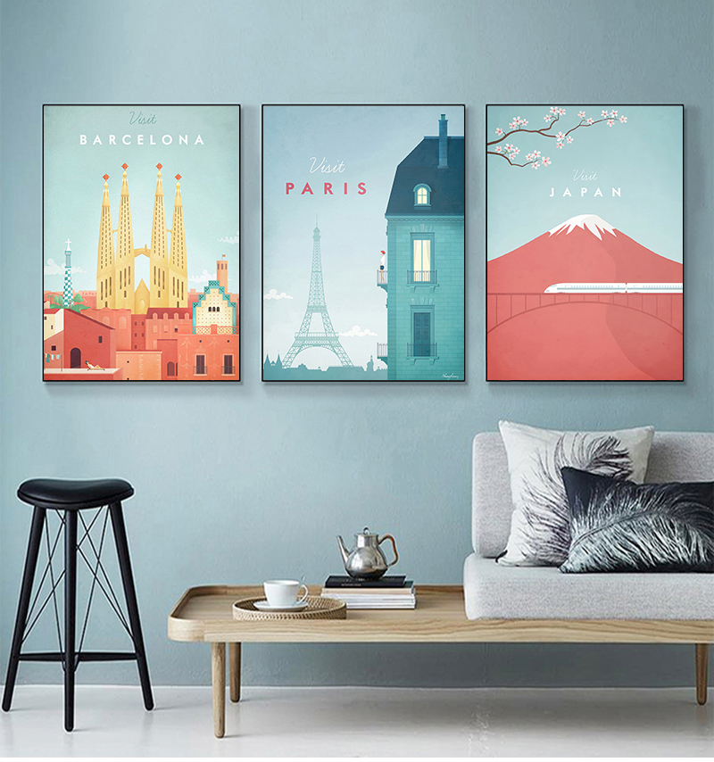 Cartoon Cute City Landscape Pa - Home Barcelona avaliação e preço